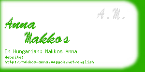 anna makkos business card